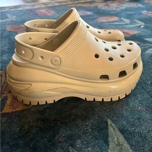 Cream Platform Clogs